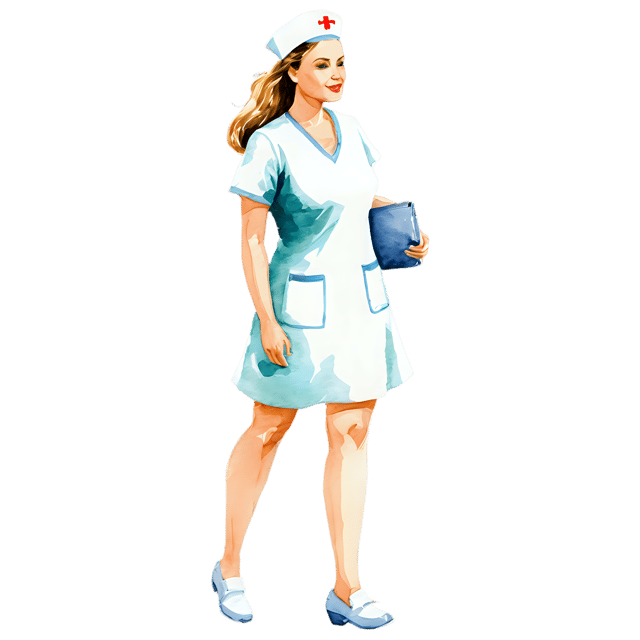 Free transparent PNG: Watercolor Nurse Illustration Transparent PNG – Gentle Clipart for Designers & Creators