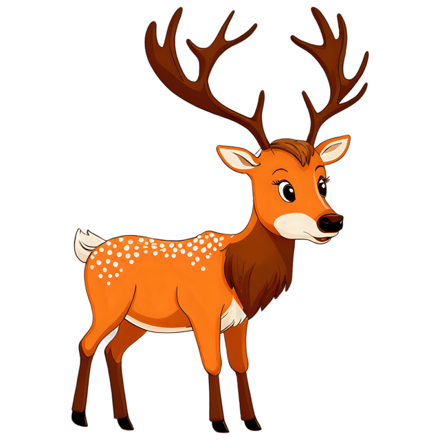 Free transparent PNG: Cute Cartoon Elk Illustration with Transparent Background
