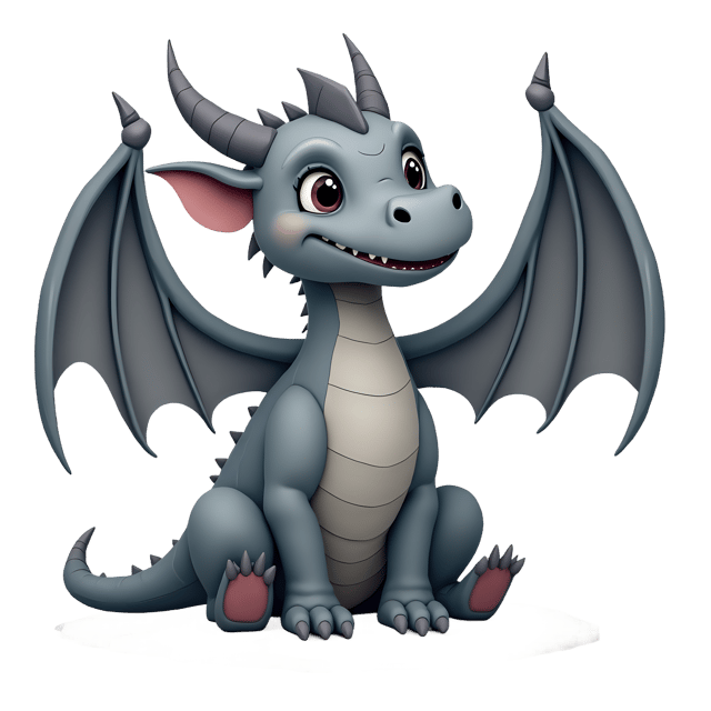 Free transparent PNG: Giant Gray Dragon PNG with Stone Skin and Transparent Background