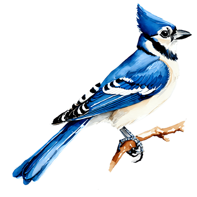 Free transparent PNG: Blue Jay Watercolor Illustration – Transparent PNG Bird Clipart