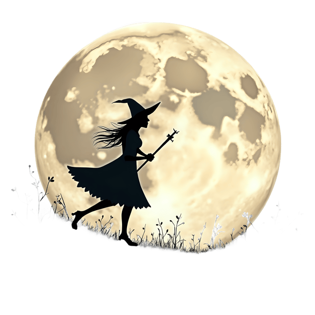 Free transparent PNG: Moon with Witch Silhouette  Halloween Clipart, free png download
