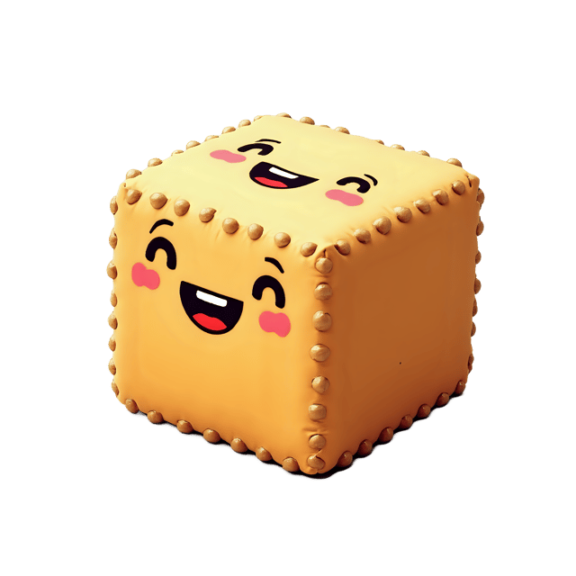 Free transparent PNG: Sweet Cube with Embroidery Style PNG Illustration for Decor and Crafts