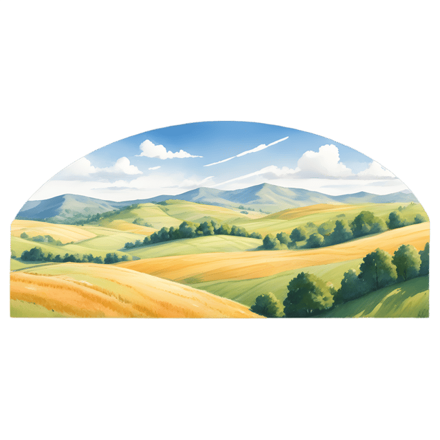 Free transparent PNG: Golden Light Hills Landscape PNG with Transparent Background for Art and Decor