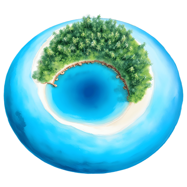 Free transparent PNG: Island in Turquoise Water PNG with Transparent Background for Tropical Decor