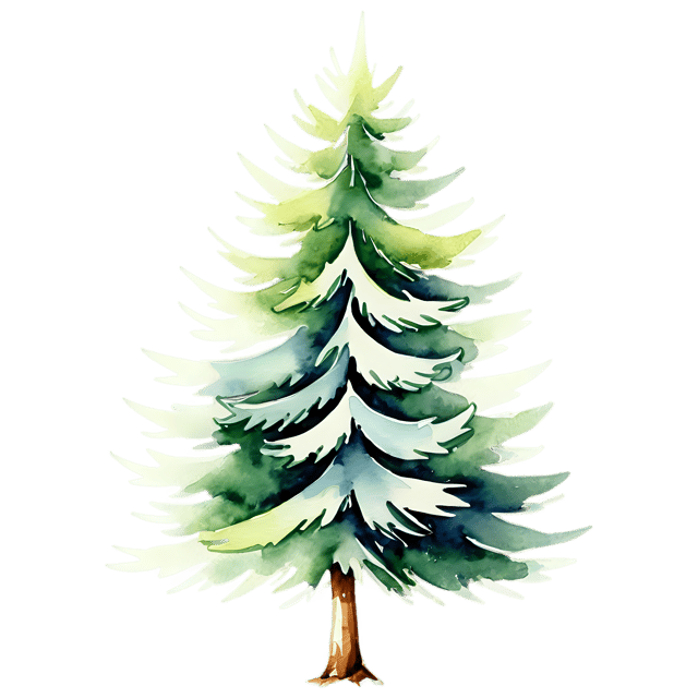 Free transparent PNG: Watercolor Pine Tree Transparent PNG – Gentle Illustration for Nature Inspired Designs