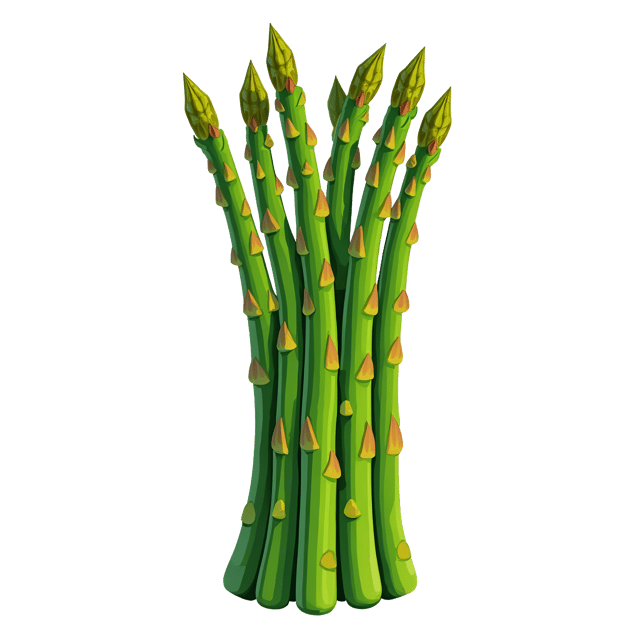 Free transparent PNG: Tall Skinny Asparagus Illustration with Vibrant Tips and Fibrous Ends