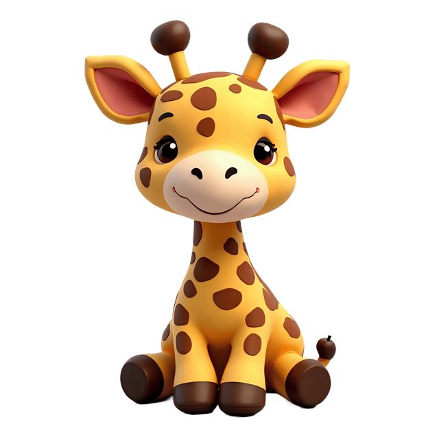 Free transparent PNG: Soft Stuffed Giraffe PNG with Spotted Coat and Long Neck