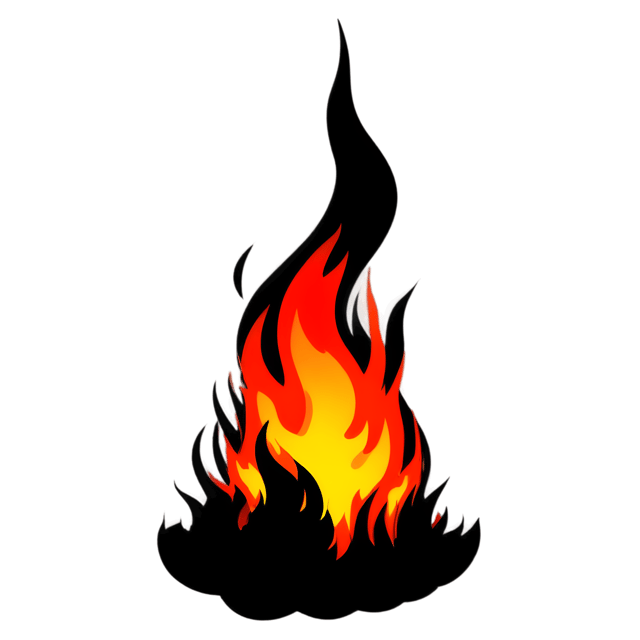 Free transparent PNG: Intense Glowing Fire with Black Smoke PNG Transparent Background