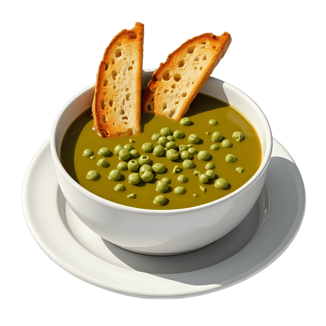 Free transparent PNG: Split Pea Soup with Garlic Toast  Recipe Clipart, free downloadable png