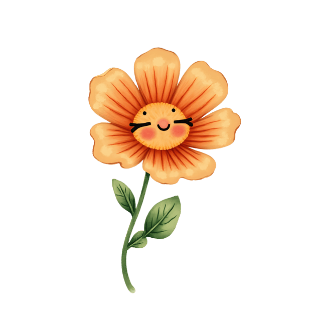 Free transparent PNG: Tiny Flower with Winking Face  Cute Clipart, free download png