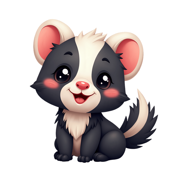 Free transparent PNG: Striped Skunk Baby PNG with Transparent Background for Animal and Nursery Decor