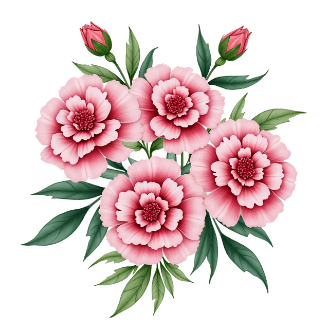 Free transparent PNG: Carnation Bouquet PNG with Transparent Background for Floral Design