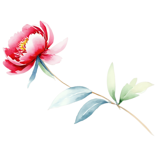 Free transparent PNG: Watercolor Peony Flower Transparent PNG – Beautiful Botanical Clipart