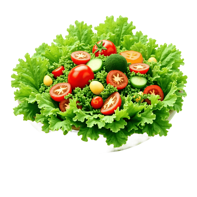 Free transparent PNG: Fresh Green Salad with Crisp Lettuce and Bright Yellow Dressing PNG