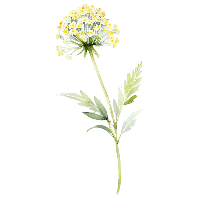 Free transparent PNG: Watercolor Yarrow Flower Transparent PNG – Gentle Illustration for Crafts & Design