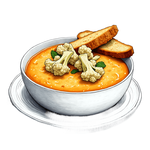 Free transparent PNG: Cauliflower Cheese Soup with Garlic Toast  Free Downloadable PNG
