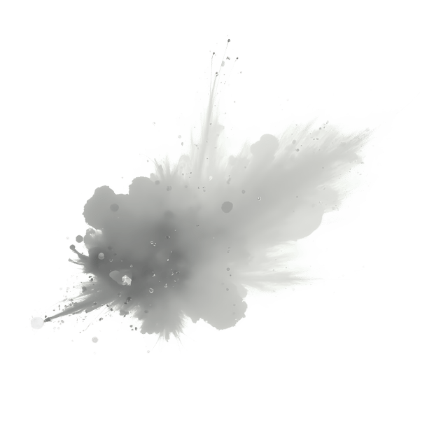 Free transparent PNG: Minimalist Splatter PNG Design with Calming Monochromatic Shades for Art and Decor