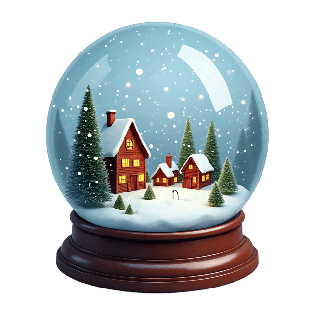 Free transparent PNG: Delicate Glass Snow Globe Winter Village Scene PNG