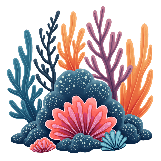Free transparent PNG: Divergent Coral Formations Clipart in Various Shapes and Colors