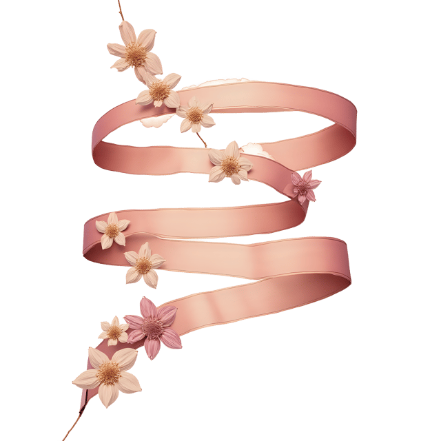 Free transparent PNG: Shimmer Ribbon with Floral Tips  Decorative Clipart, free download png