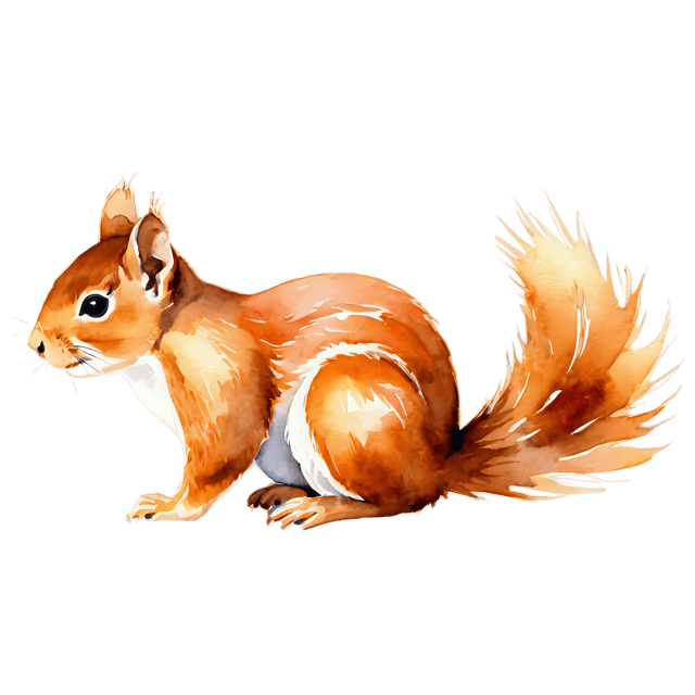 Free transparent PNG: Squirrel Watercolor Illustration – Transparent PNG for Nature Themed Projects