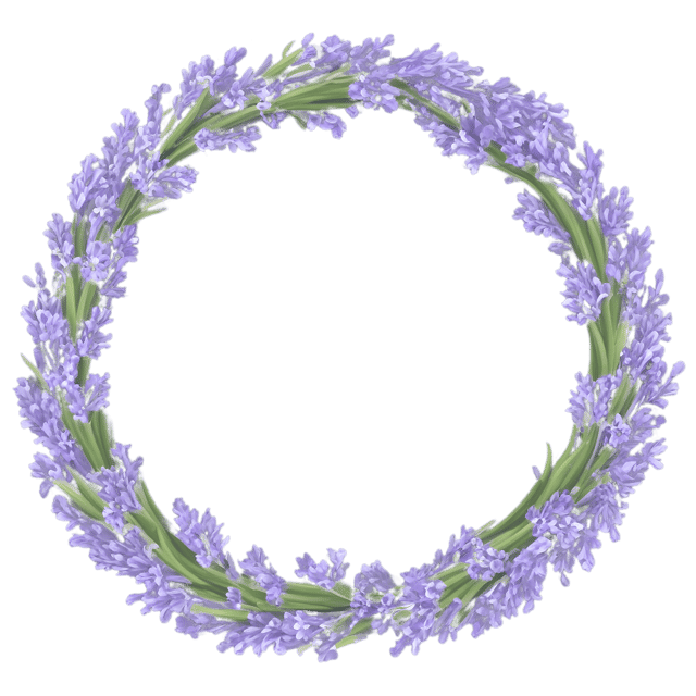 Free transparent PNG: Fragrant Lavender Wreath PNG with Transparent Background for Floral and Craft Decorations