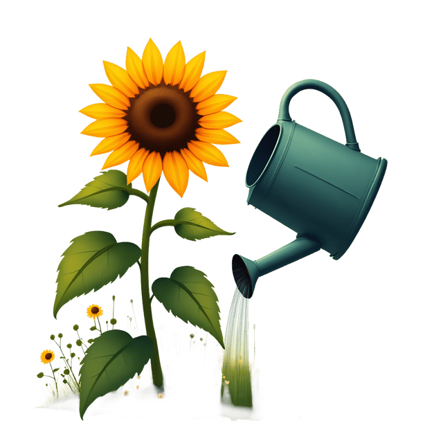 Free transparent PNG: Garden Watering Can Under Sunflower  Gardening Clipart, free transparent png download