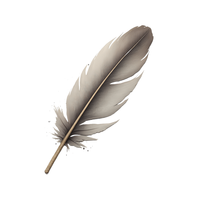 Free transparent PNG: Delicate Feather Tip with Dust Speckles  High-Resolution PNG Download