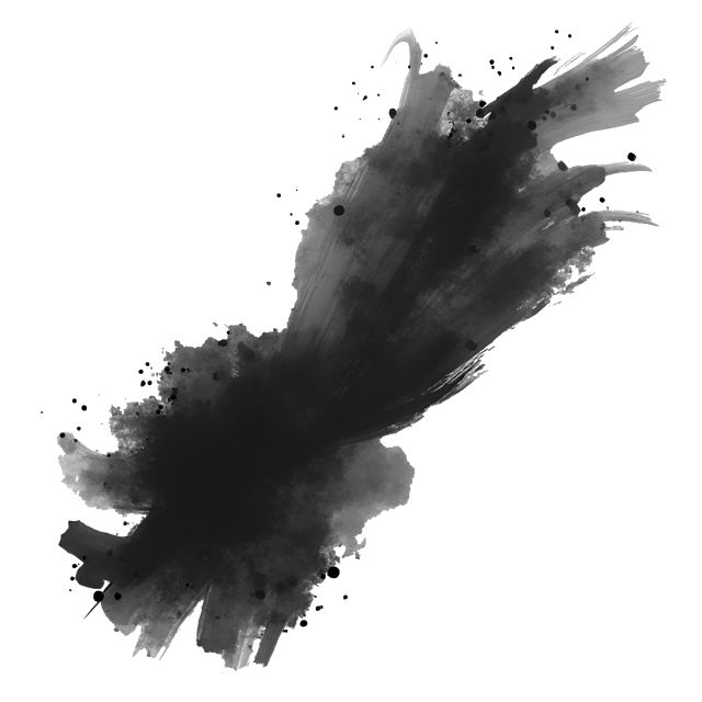 Free transparent PNG: Dramatic Black and White Strokes with Subtle Silver Watercolor Illustration