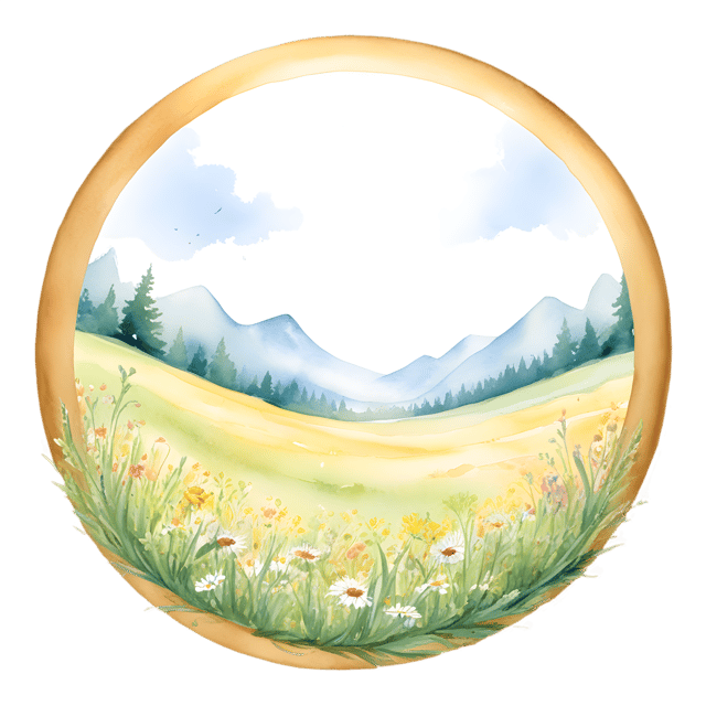 Free transparent PNG: Serenity in a Golden Ring Meadow Scene with Translucent Background
