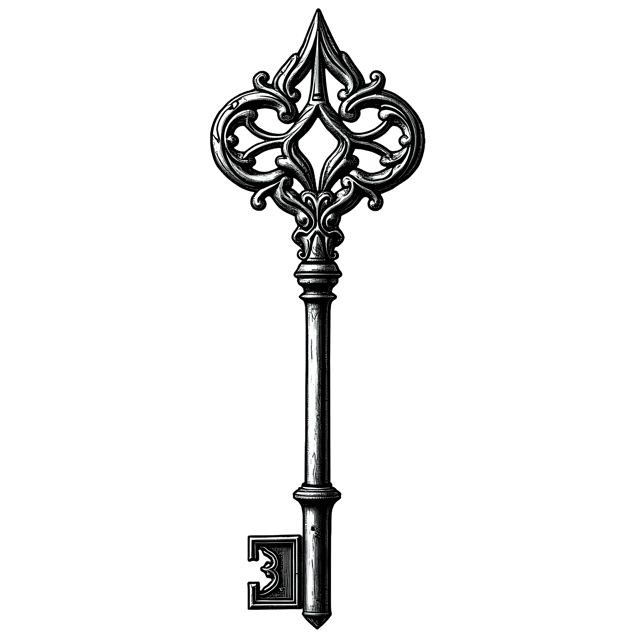 Free transparent PNG: Intricate Vintage Ornate Skeleton Key PNG Clipart  Perfect for Antiquity Themed Designs  Crafts
