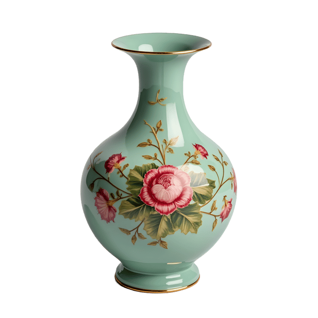 Free transparent PNG: Vintage Fine China Vase PNG with Transparent Background for Elegant Decor