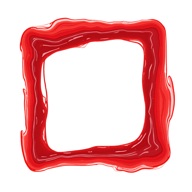 Free transparent PNG: Bold Red Resin Frame with Abstract Streaks - Modern Art Illustration
