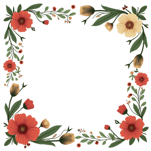 Free transparent PNG: Floral Postcard Frame PNG Clipart  Ideal for Design Projects  Crafts