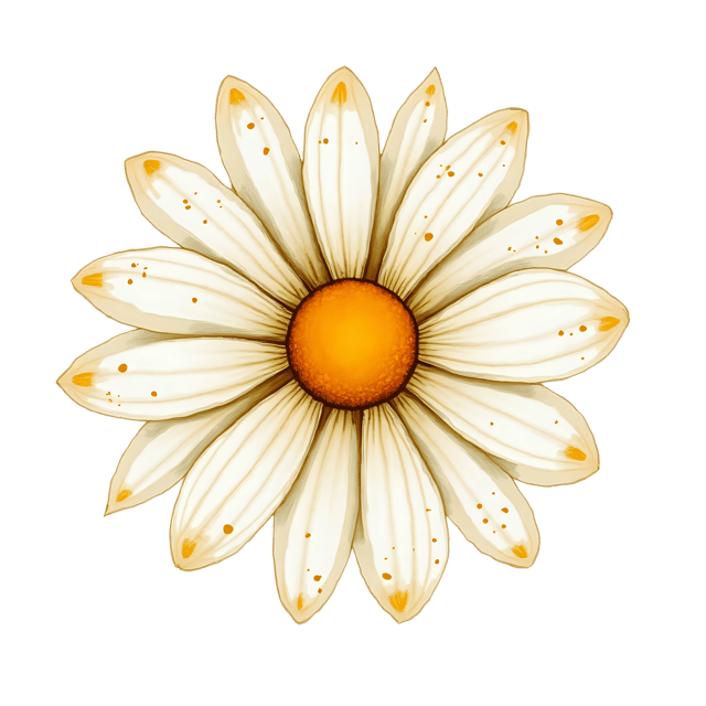 Free transparent PNG: Hand-Drawn Daisy with Polka-Dot Petals and Transparent Background