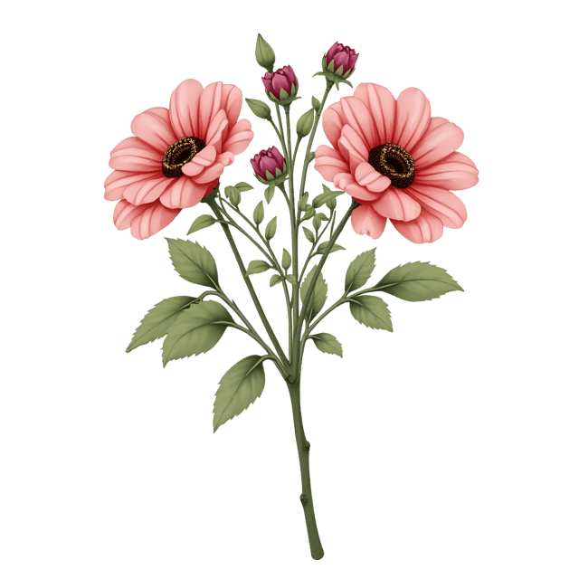 Free transparent PNG: Antique Flower Bunch  Muted Petals Clipart, free png download