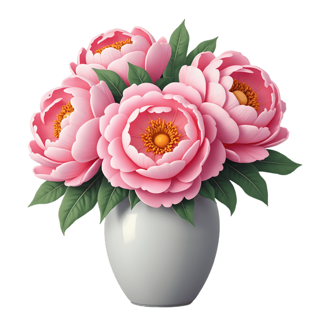 Free transparent PNG: Pinks and Peonies Vase Arrangement PNG with Transparent Background