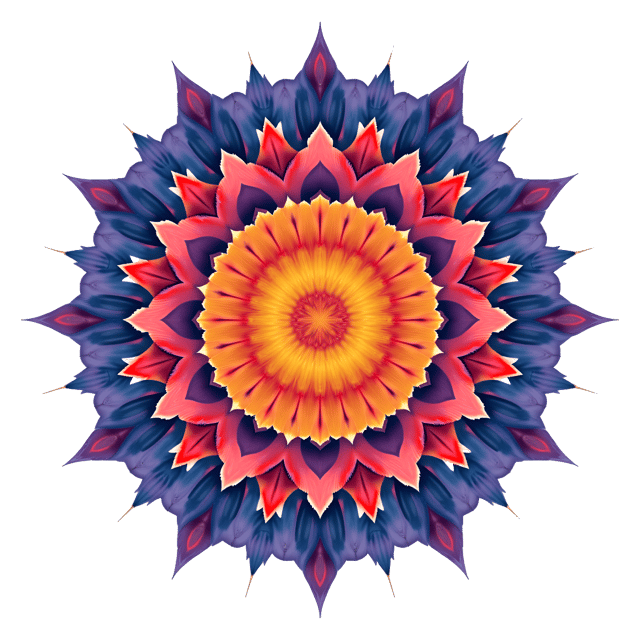 Free transparent PNG: Abstract Symmetrical Mandala with Gradient Colors