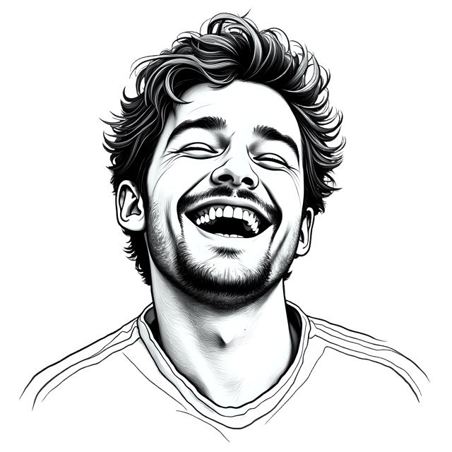 Free transparent PNG: Laugh Lines Portrait PNG  Ideal for Funny Projects, Comedy Posters  Party Decor