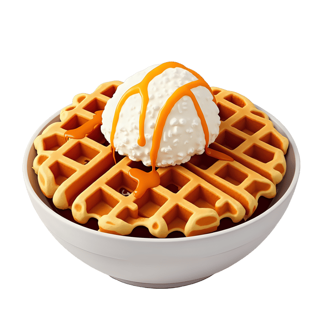 Free transparent PNG: Waffle Bowl with Caramel Drizzle  Dessert Clipart, free downloadable png