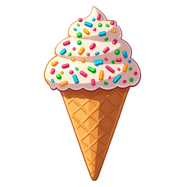 Free transparent PNG: Sprinkle-Covered Cone  Fun Treat Clipart, free downloadable png