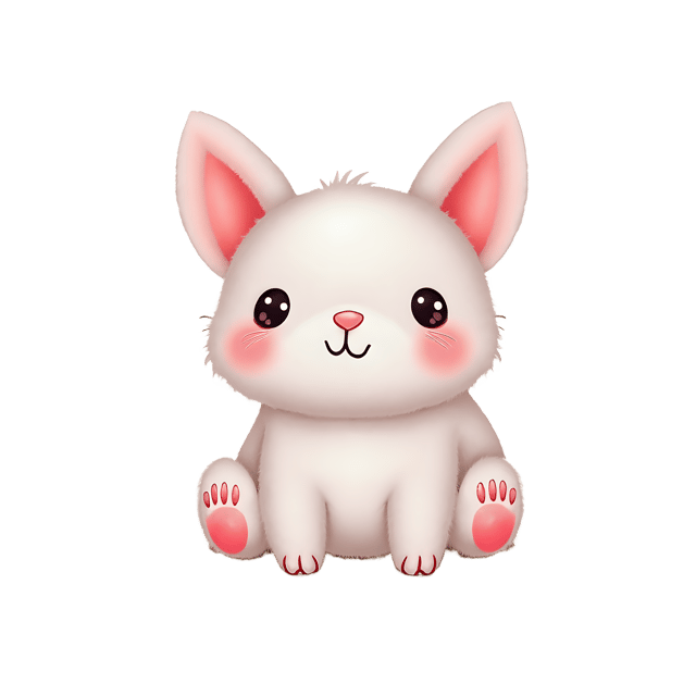 Free transparent PNG: Fluffy Pastel Creature PNG with Fuzzy Ears and Bright Eyes for Inviting Imagery