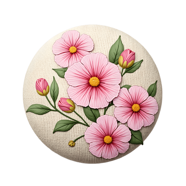 Free transparent PNG: Embroidered Button with Pastel Blossoms  Free Downloadable PNG Clipart