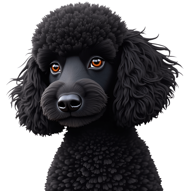 Free transparent PNG: Elegant Black Poodle Clipart with Curl Illustration for Pet and Art Lovers