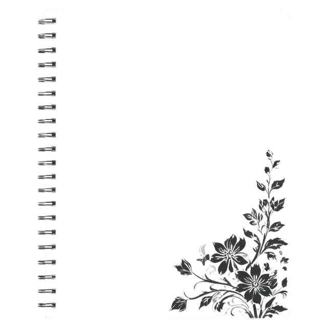 Free transparent PNG: Floral Notebook with Transparent Background PNG Design for Creative Projects