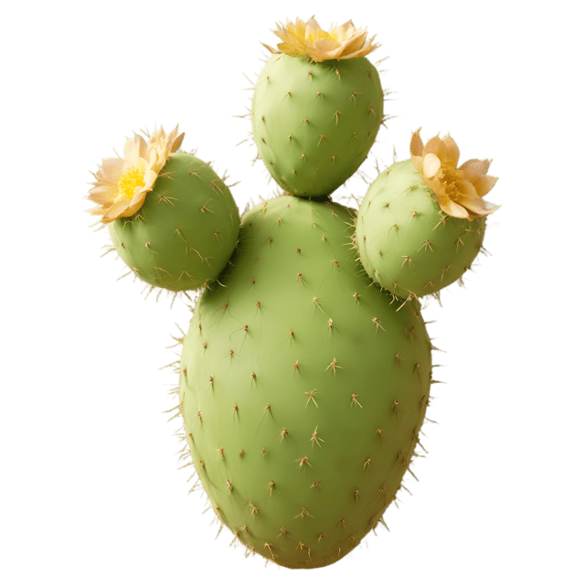 Free transparent PNG: Prickly Pear Cactus Transparent PNG for Botanical Art and Design