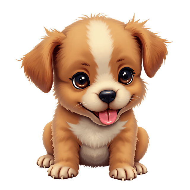 Free transparent PNG: Mischievous Puppy PNG Painting with Transparent Background