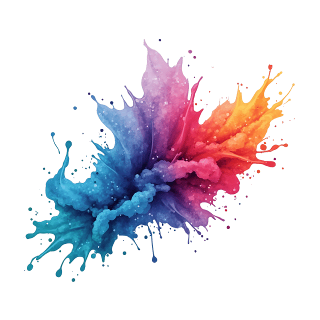 Free transparent PNG: Vivid Abstract Color Splash with Watery Watercolor Effects