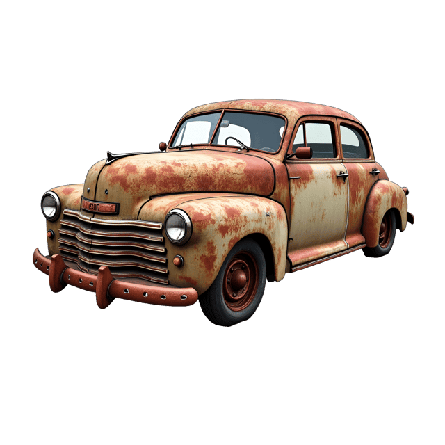 Free transparent PNG: Vintage Car Pencil Sketch with Rusty Finish and Intricate Details