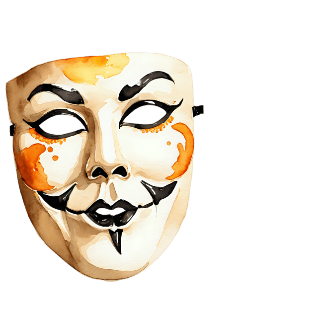 Free transparent PNG: Transparent Watercolor Halloween Mask PNG – Gentle Illustration for Crafts & Design